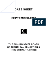 Date Sheet: The Punjab State Board of Technical Education & Industrial Training