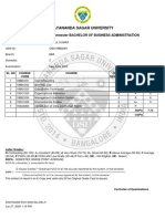 Dayananda Sagar University: Grade Extract of Ii Semester Bachelor of Business Administration