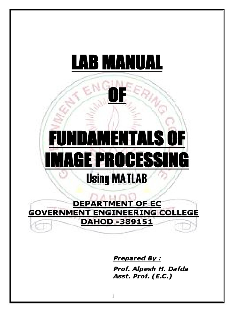 Basics of Image Processing in Matlab Lab File PDF | PDF | Discrete ...
