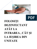 FOLOSIȚI DEZINFECTANT ATÂT LA INTRAREA