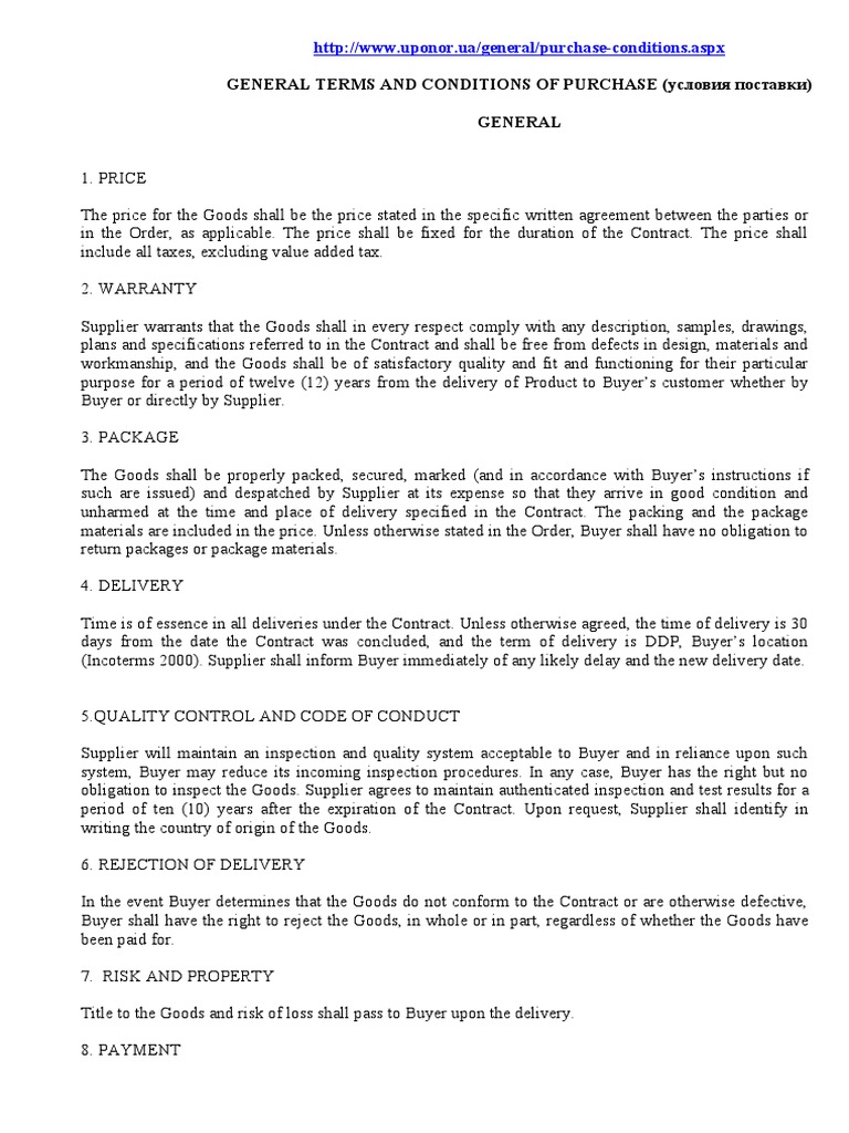 Purchase Conditions and Terms Overview | PDF | Indemnity | Business Law