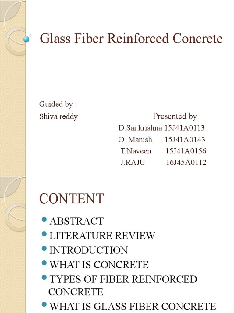 Glass Fiber Reinforced Concrete Overview | PDF | Reinforced Concrete ...