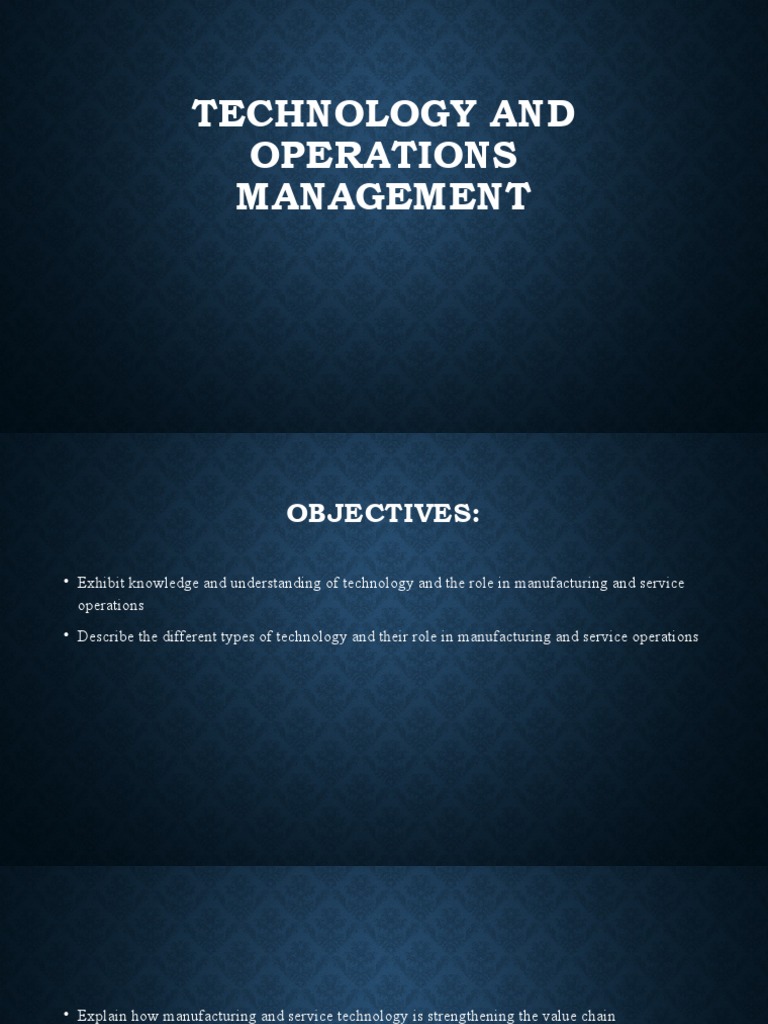 Technology in Operations Management | PDF | Radio Frequency ...