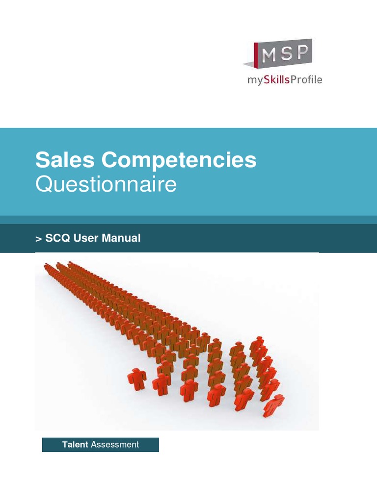 SCQ Sales Competencies Questionnaire User Manual | PDF | Competence ...