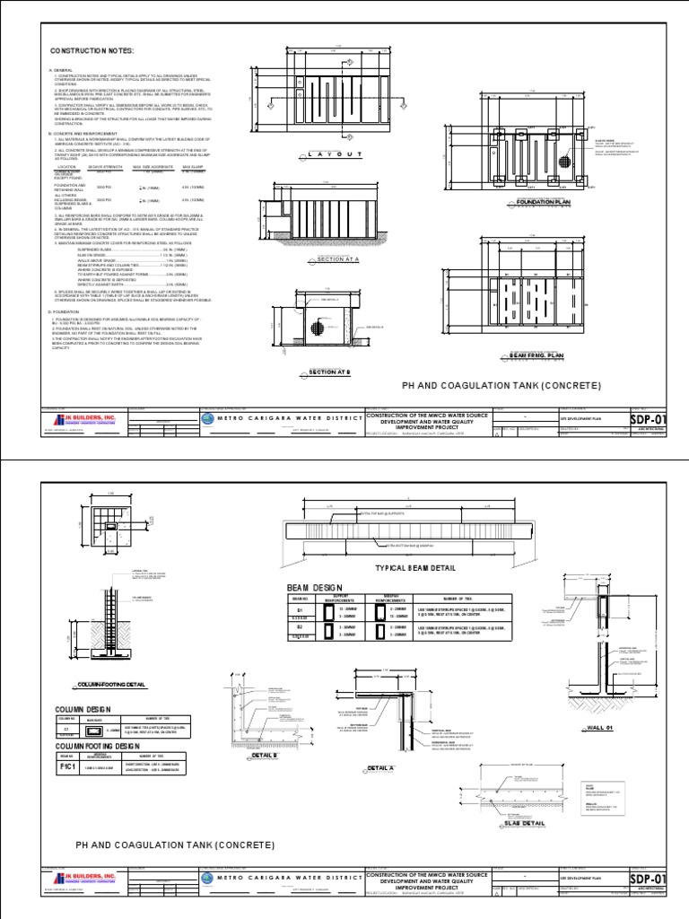 Concrete Coagulation Tank Design | PDF | Concrete | Horticulture And ...
