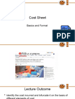 Cost Sheet Basics and Format