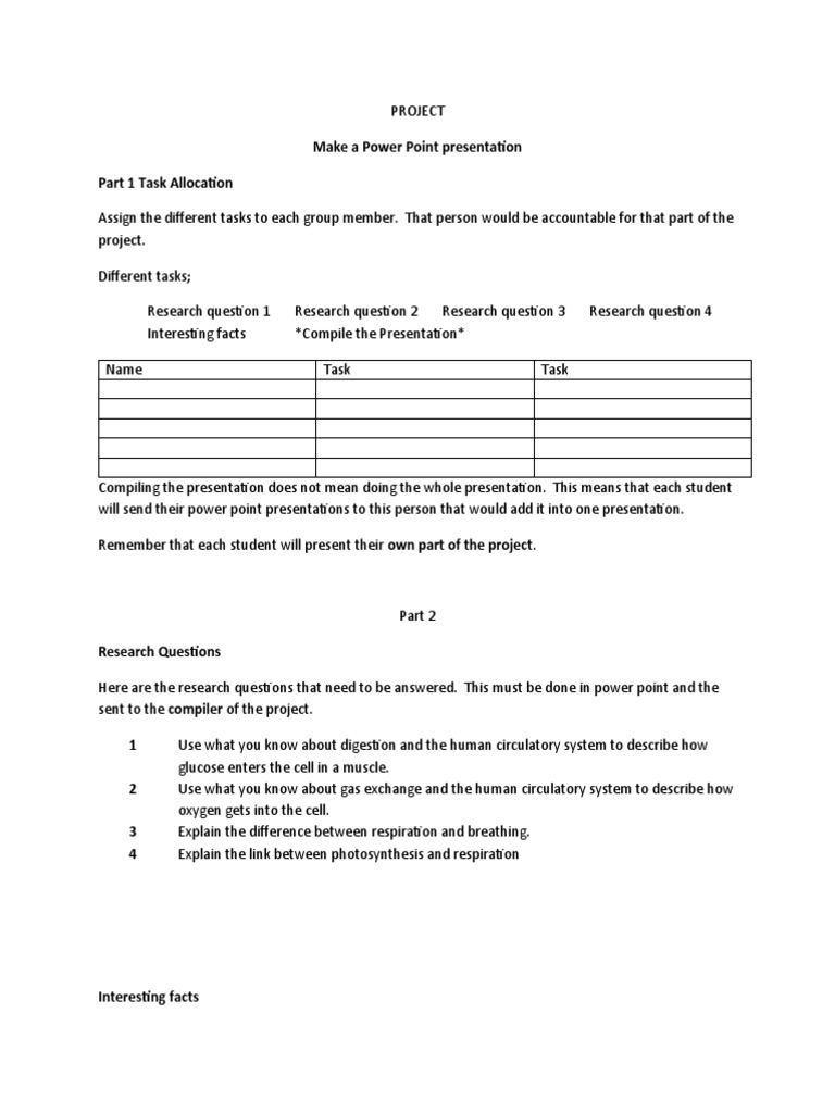 Task Allocation for Group Presentation | PDF