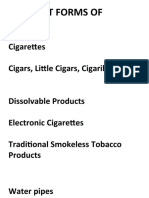 Different Forms of Tobacco: Cigarettes Cigars, Little Cigars, Cigarillos