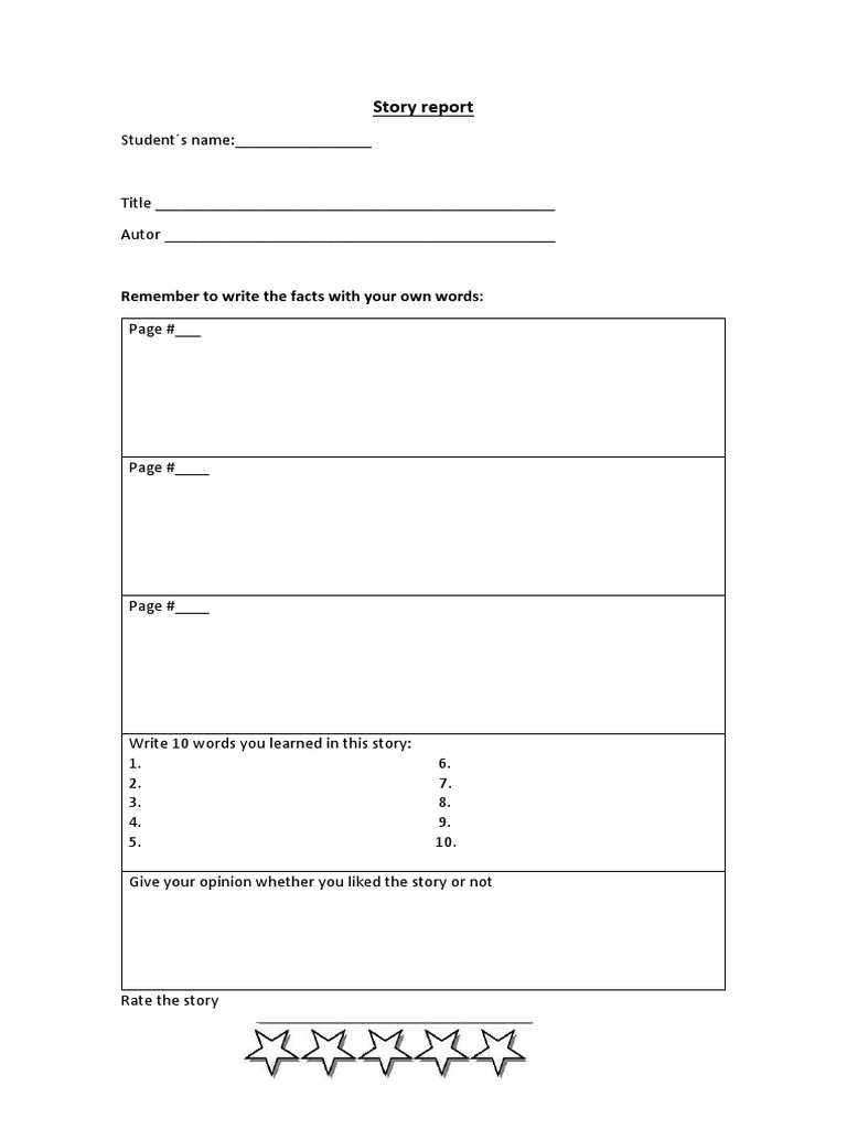 Story Report: Remember To Write The Facts With Your Own Words | PDF