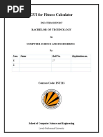 GUI For Fitness Calculator: Bachelor of Technology in