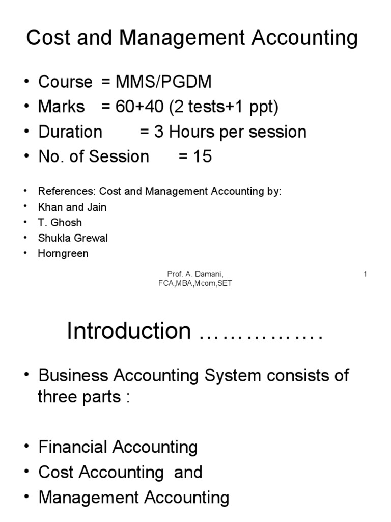 Cost and Management Accounting Course | PDF | Cost | Cost Accounting
