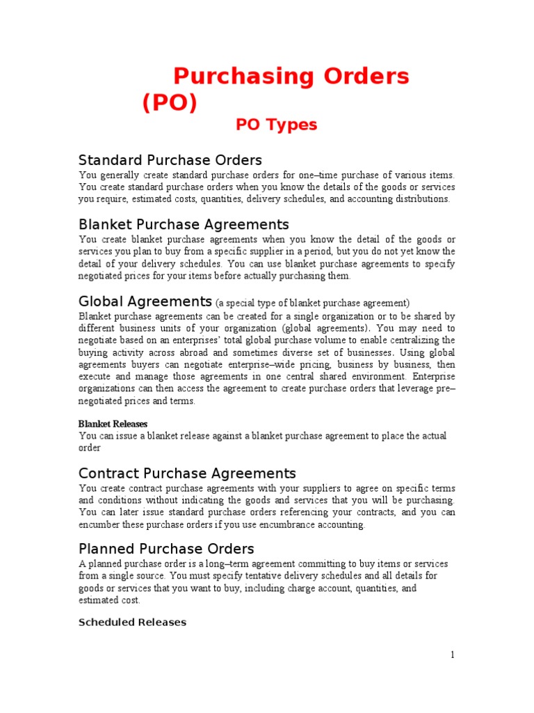 Purchasing Orders | PDF