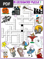 Halloween Vocabulary Esl Crossword Puzzle Worksheets For Kids PDF