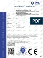 Declaration of Conformity: Tianchang Guardin Protective Equipemnt CO.,Ltd