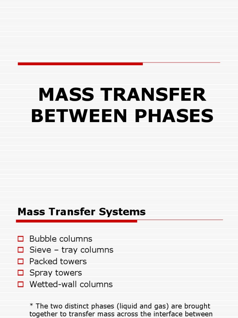 Interphase Mass Transfer Analysis | PDF | Phase (Matter) | Chemical ...