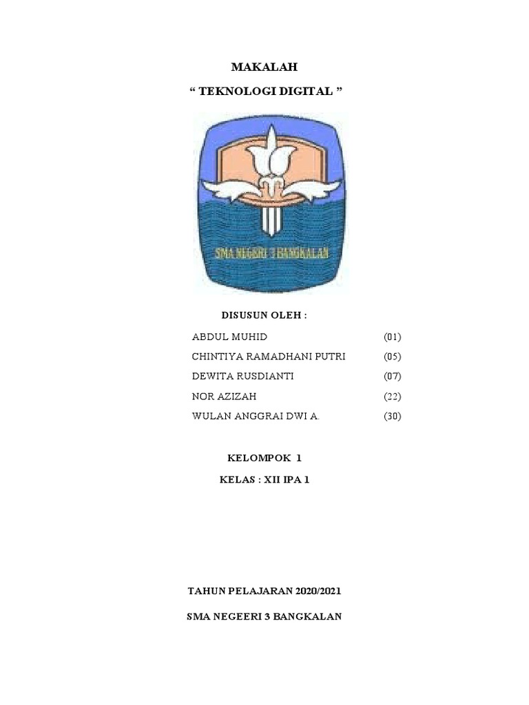 Makalah Teknologi Digital Kelas XII | PDF | Komputer