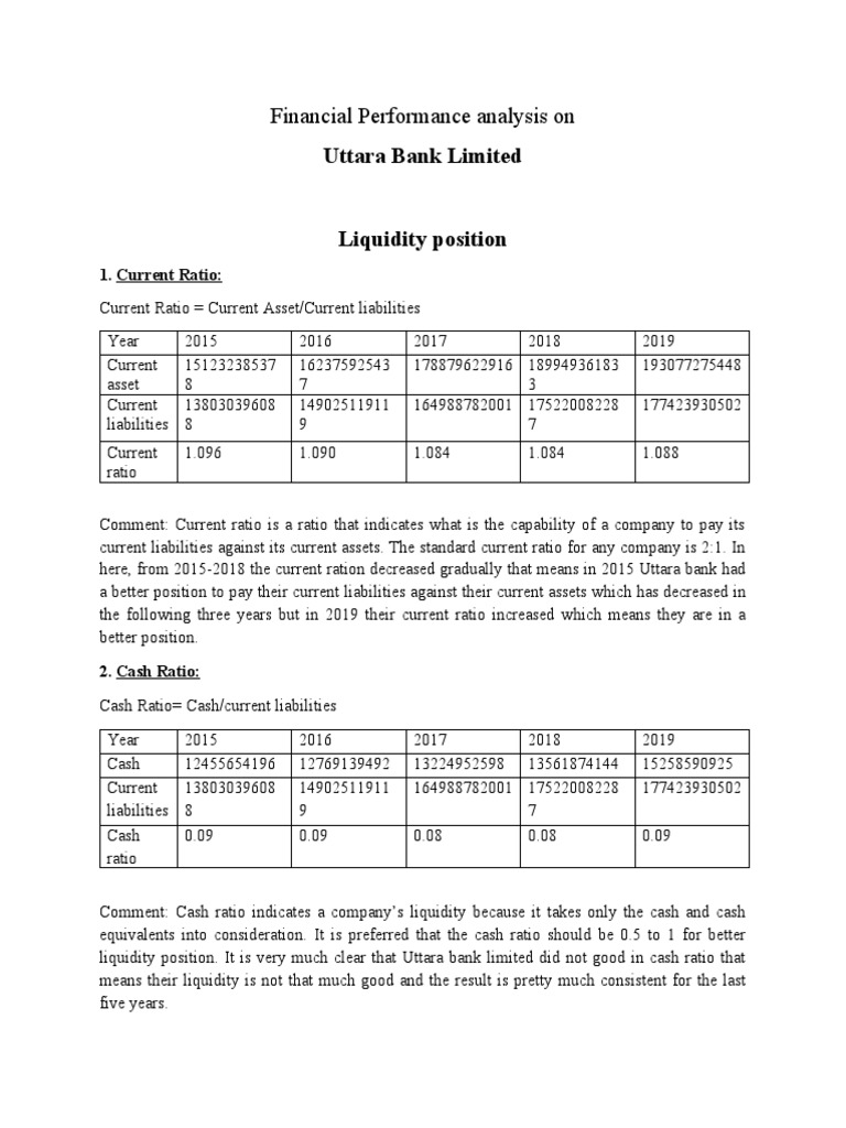 Uttara Bank Financial Performance Analysis | PDF | Revenue | Equity ...