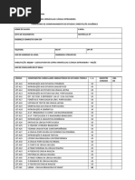 Formulario de Acompanhamento Ingles
