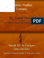 Islamic Studies Lecture-: By: Sajjad Hussain