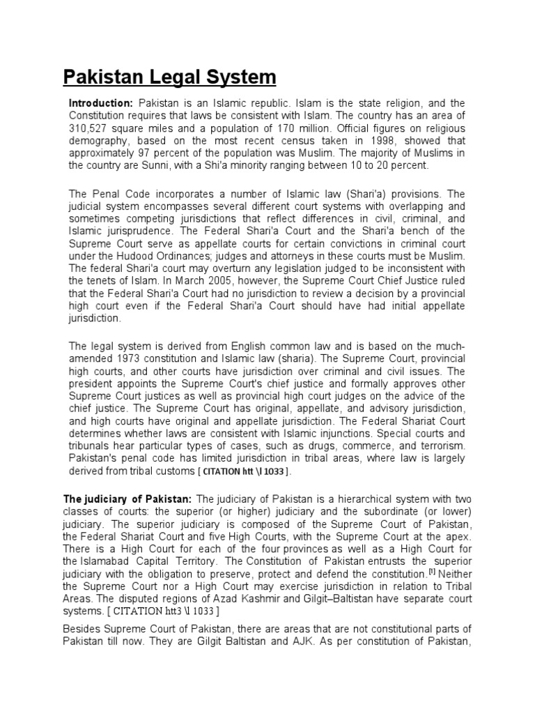 Overview of Pakistan's Legal System | PDF | Supreme Courts ...