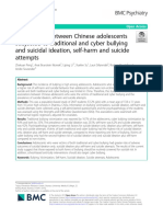 Associations Between Chinese Adolescents Subjected To Traditional and Cyber Bullying and Suicidal Ideation, Self-Harm and Suicide Attempts