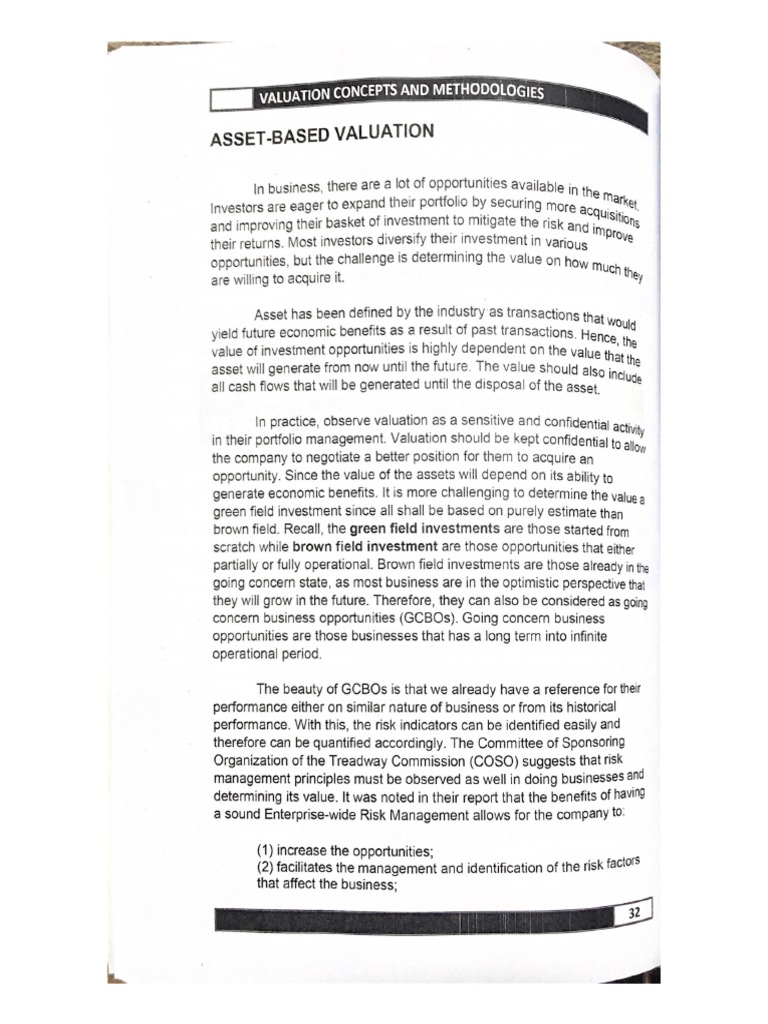Asset Based Valuation | PDF