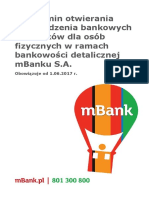 Regulamin Otwierania I Prowadzenia Rachunkow Oszczednosciowo-Rozliczeniowych W Mbanku PDF