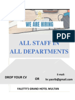All Staff in All Departments: Drop Your CV OR