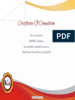 Kotak Premier Income Plan Certificate Completion
