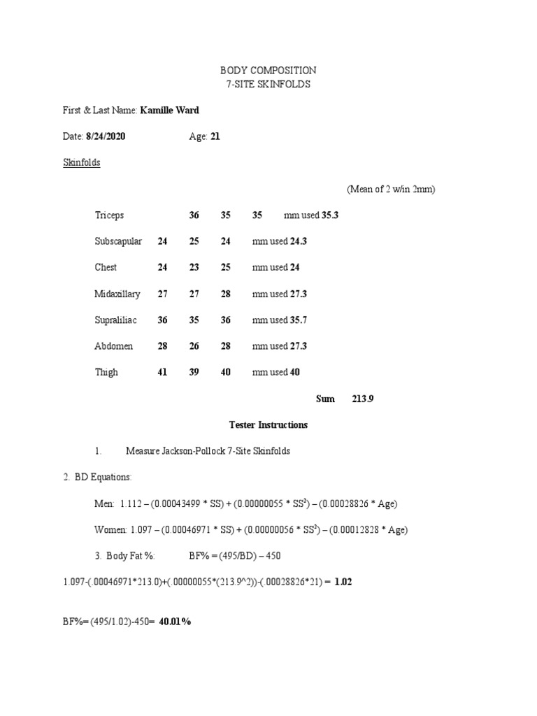 Body Composition Analysis | PDF