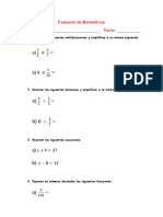 Evaluación de Matemáticas Grado 4° PDF