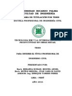 Universidad Ricardo Palma Facultad de Ingeniería: Programa de Titulación Por Tesis