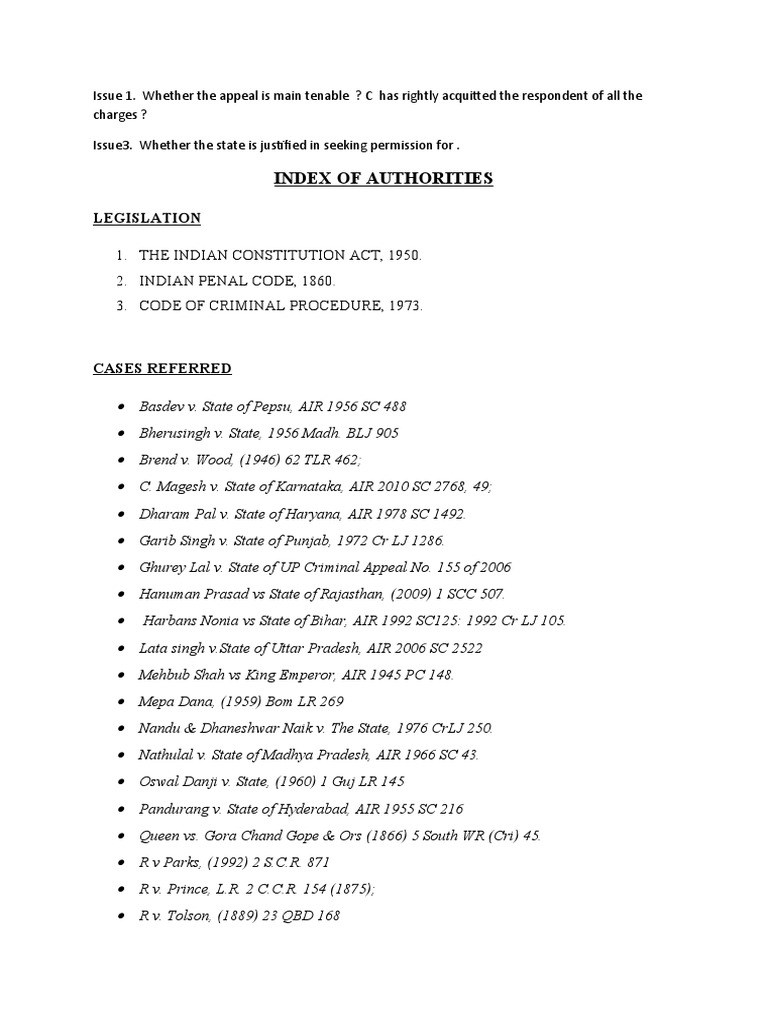 Index of Authorities: Legislation | PDF