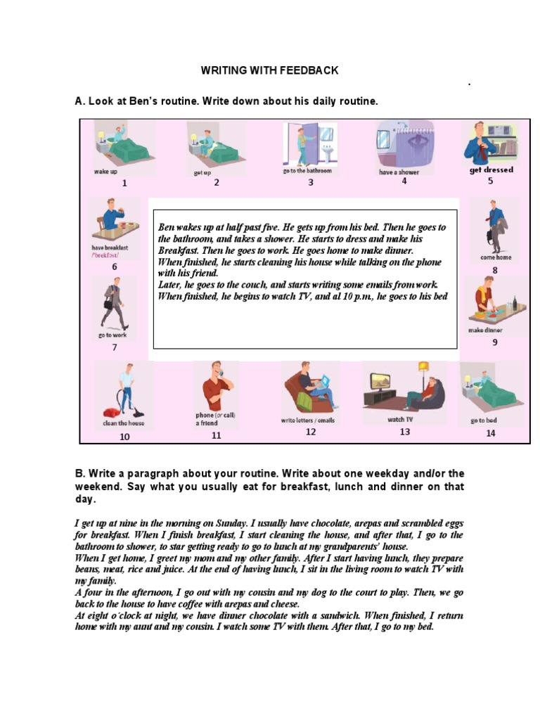Daily Routine Writing Guide | PDF