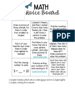 Math Choice Board PDF