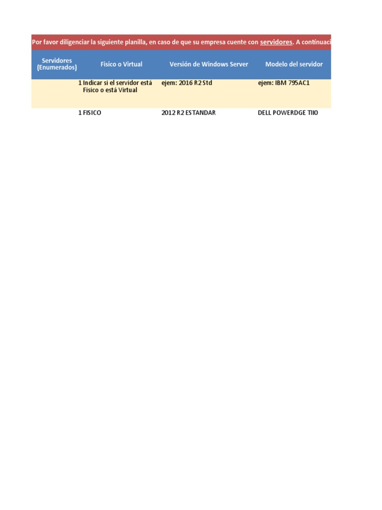 Excel-Copy of Template de Servidores | PDF