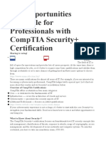 Job Opportunities Available For Professionals With Comptia Security+ Certification