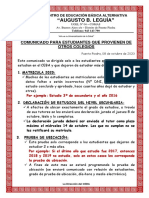 Comunicado para Estudiantes Nuevos PDF