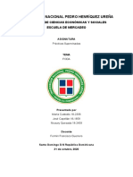 Universidad Nacional Pedro Henríquez Ureña: Facultad de Ciencias Económicas Y Sociales Escuela de Mercadeo