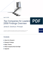 Top Companies For Leaders: 2009 Findings Overview