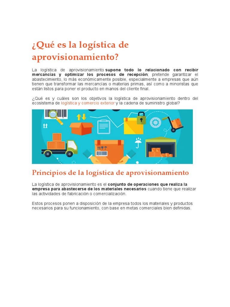 La Logistica de Abastecimiento (Aprovisionamiento) PDF | PDF ...
