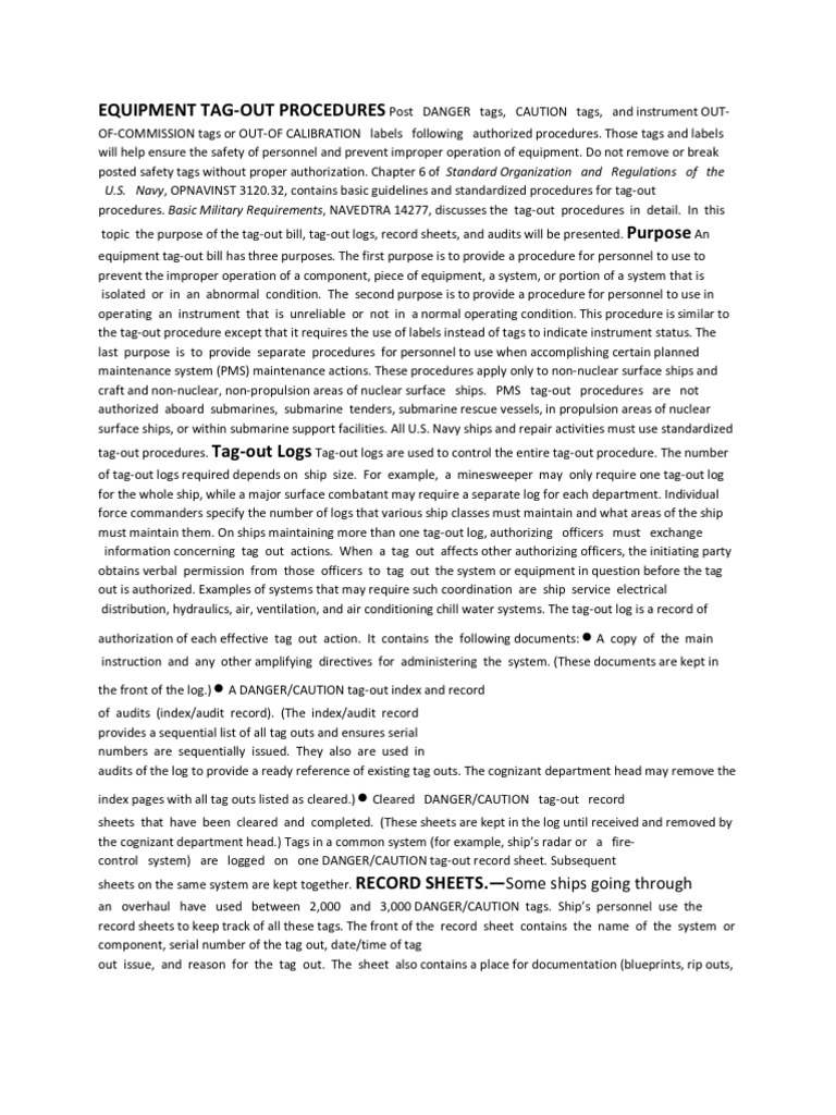 Navy Tagout Users Manual Overview | PDF | Ships | Submarines