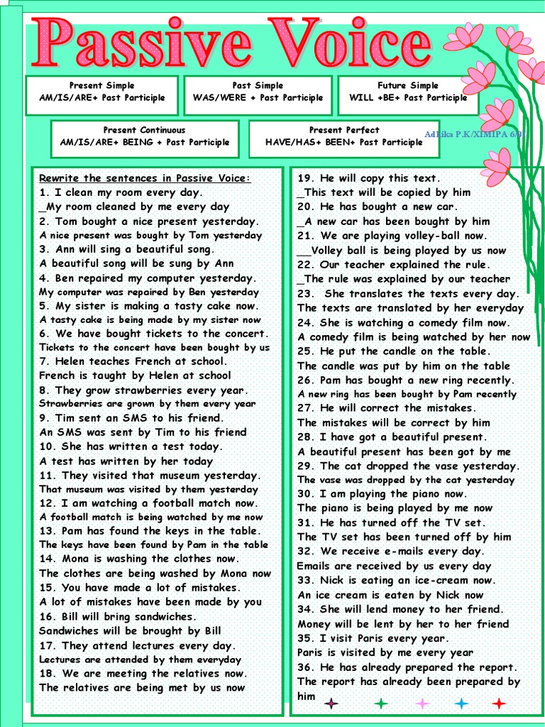 Passive Voice Sentence Transformations | PDF | Syntax | Language Mechanics