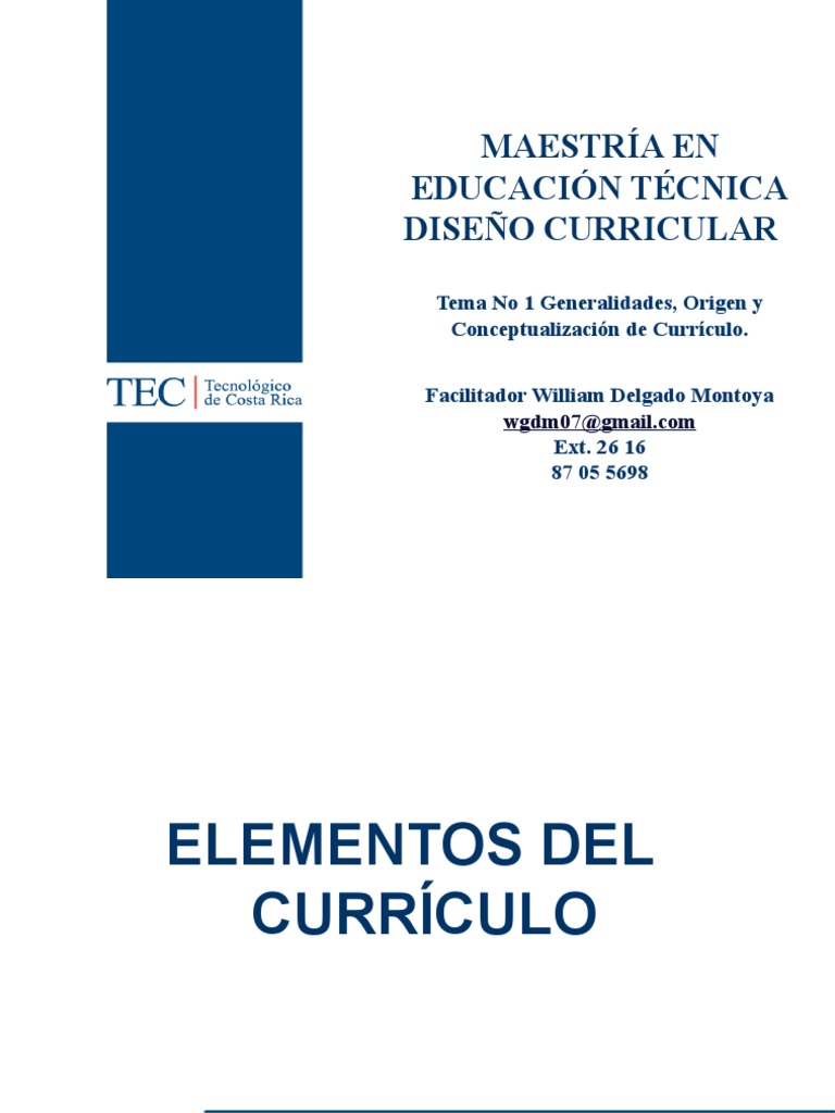 Elementos Clave del Currículo Educativo | PDF | Plan de estudios ...