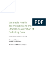 Wearable Health Technologies and The Ethical Consideration of Collecting Data