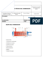 PLANTA DE TRATAMIENTO DE AGUA: HOJA TÉCNICA DEL CONDENSADOR