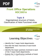 HOC3001A - Week 8 Lecture - Hotel Organizational Structure and Classification of Hotel Functional Areas