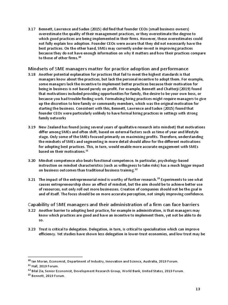 SME Management Practices & Barriers | PDF | Small And Medium Sized ...