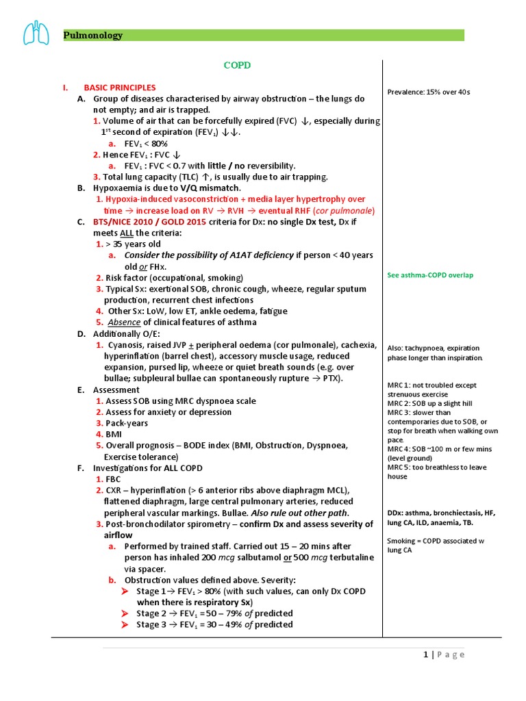 COPD Management and Exacerbation Guidelines | PDF | Chronic Obstructive ...