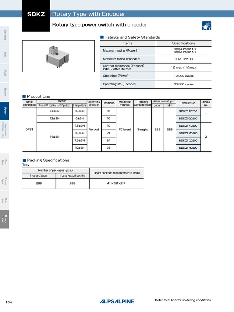 Rotary Type Power Switch With Encoder | PDF | Switch | Soldering